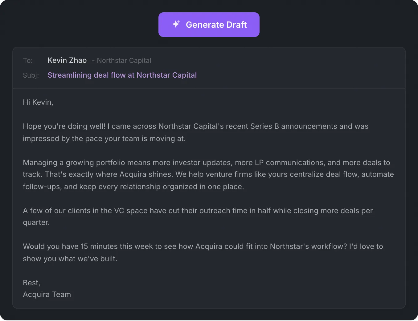 AI outreach email generator